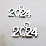 Alloy Year Number Charms 200pcs 9*14mm AAC1667