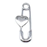 Antique Silver Safety Pin Charms 12*31mm AAC762