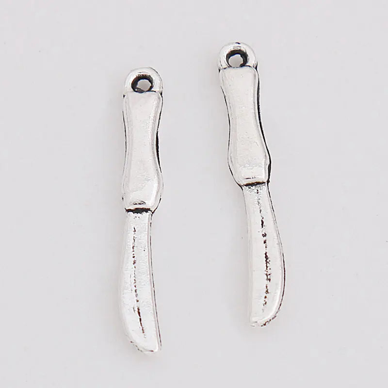 Antique Silver Fork Spoon Tableware Charms Set