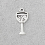 Antique Silver Tableware Charms Wine Glass DIY Jewelry Charms