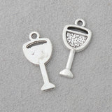 Antique Silver Tableware Charms Wine Glass DIY Jewelry Charms