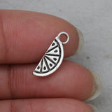 Antique Silver Lemon Alloy Fruit Charms 6*7mm 100pcs