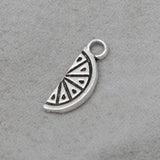 Antique Silver Lemon Alloy Fruit Charms 6*7mm 100pcs