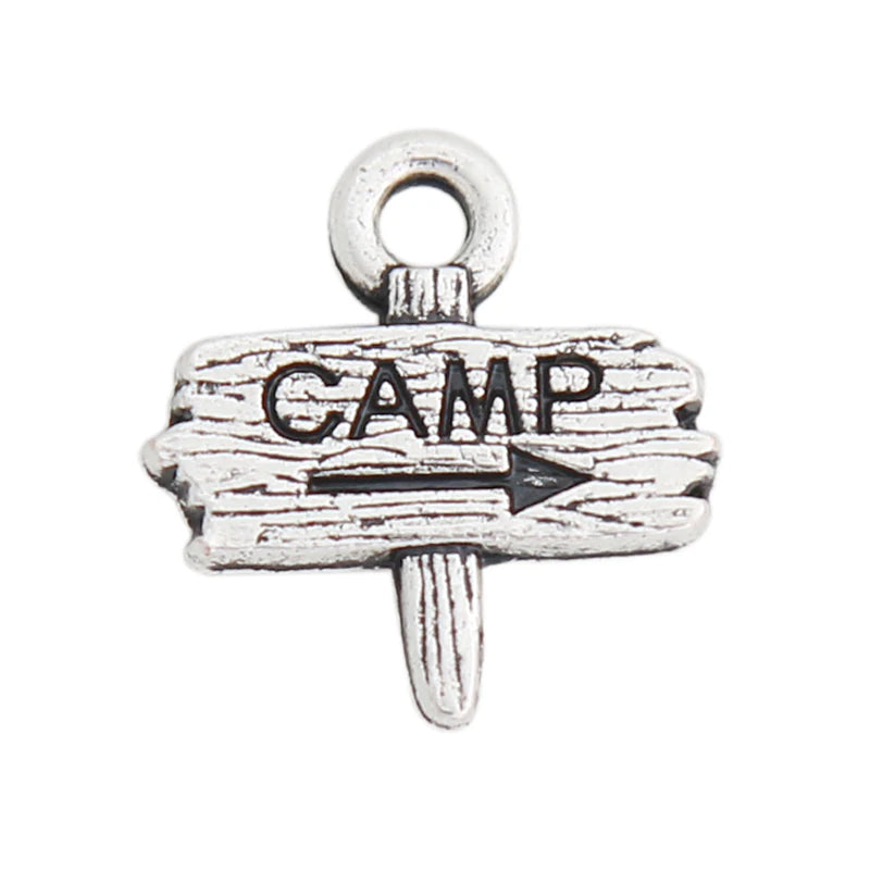 Alloy CAMP Road Sign Charms For Campers 100pcs