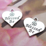 20pcs Alloy Blessed Be Heart Charms 19*20mm AAC447