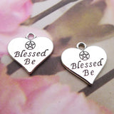 20pcs Alloy Blessed Be Heart Charms 19*20mm AAC447