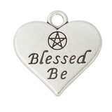 20pcs Alloy Blessed Be Heart Charms 19*20mm AAC447