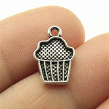 30pcs Alloy Silver Cake Charms Wedding Party 11*16mm