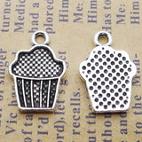 30pcs Alloy Silver Cake Charms Wedding Party 11*16mm