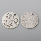 Alloy Round Off With Her Head Charms 50pcs