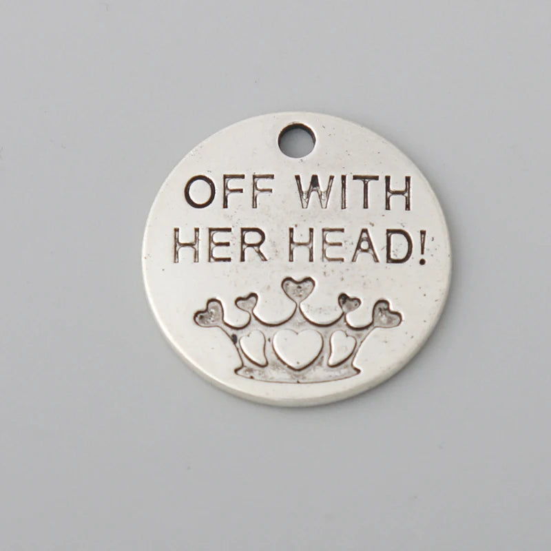Alloy Round Off With Her Head Charms 50pcs