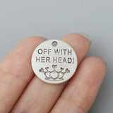 Alloy Round Off With Her Head Charms 50pcs