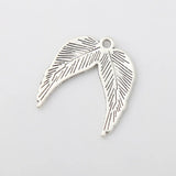 Alloy Angel Wing Pendant Charms 19*21mm 100pcs