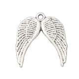 Alloy Angel Wing Pendant Charms 19*21mm 100pcs
