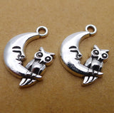Alloy Owl & Moon Charms 15*20mm 100pcs AAC547