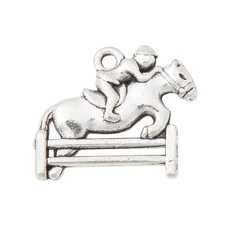 Equestrian Charms Horse Jumping Sporty Charms 17*22mm 50pcs AAC1548