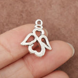 Alloy Antique Silver Hollow Angel Charms 17*20mm 100pcs