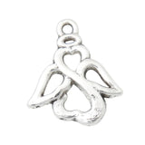 Alloy Antique Silver Hollow Angel Charms 17*20mm 100pcs