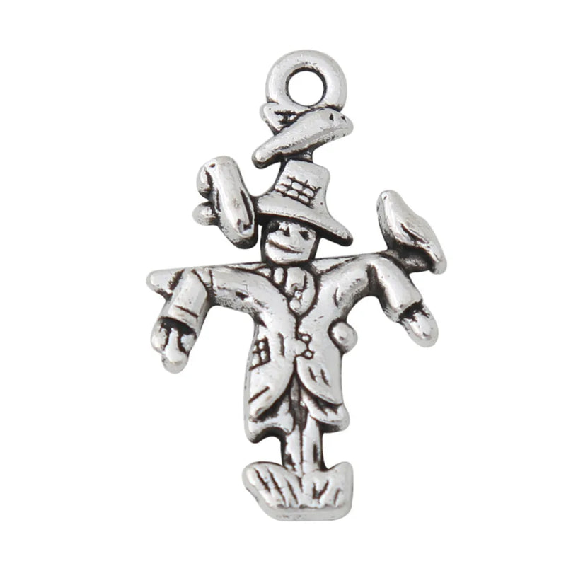 Alloy Antique Silver Scarecrow Shape Charms Fork Farmers 15*25mm 100pcs