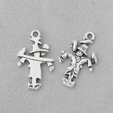 Alloy Antique Silver Scarecrow Shape Charms Fork Farmers 15*25mm 100pcs