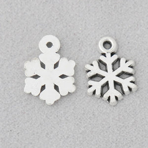 Antique Silver Snowflake Charms 100pcs AAC1398