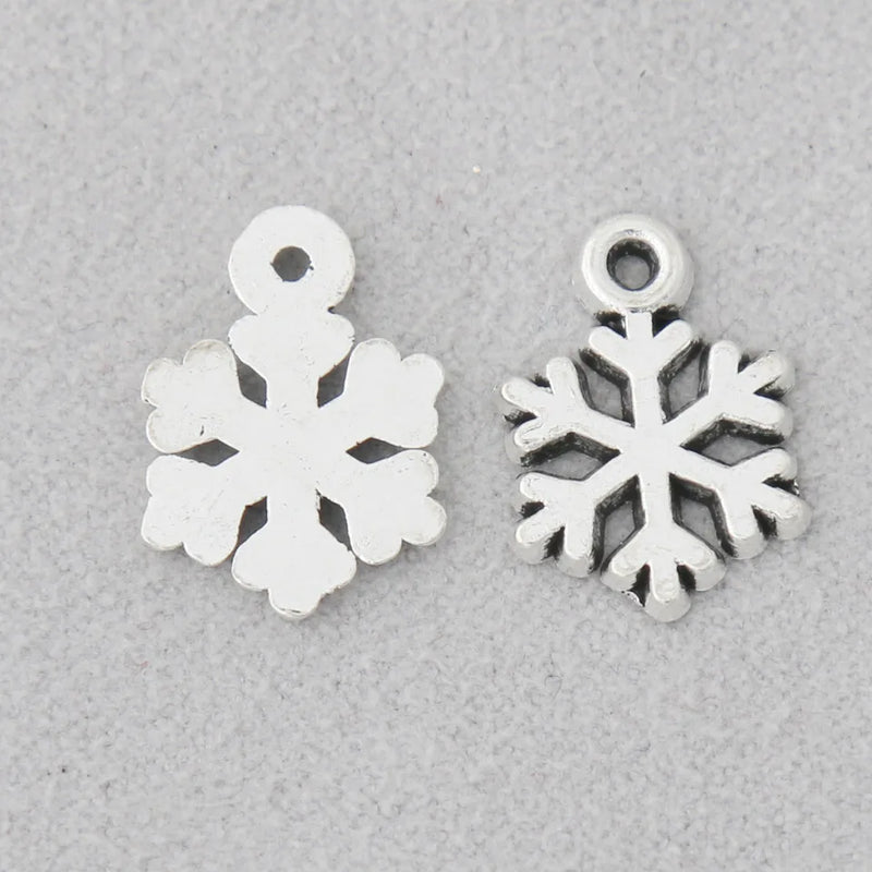 Antique Silver Snowflake Charms 100pcs AAC1398