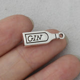 Antique Silver GIN Bottle Charms 100pcs