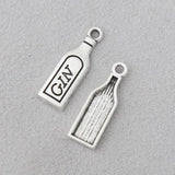 Antique Silver GIN Bottle Charms 100pcs