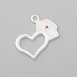 Alloy Heart Cap Charms Enamel Heart Charms 20*21mm 50pcs