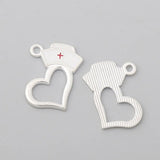 Alloy Heart Cap Charms Enamel Heart Charms 20*21mm 50pcs
