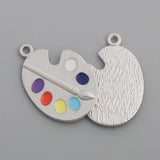 Colorful Artist Palette Charms Enamel Paint Pallet Charms 19*27mm 20pcs