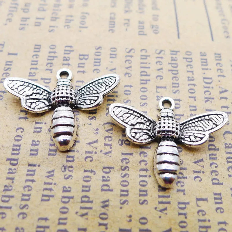 Alloy Insect Bee Charms For Kids 16*20mm 100pcs