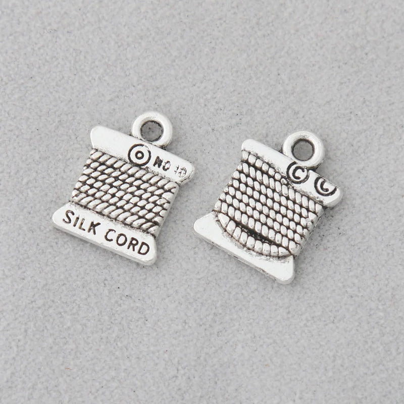 Alloy Daily Use Charms Silk Cord Shape Metal Charms 11*15mm 100pcs