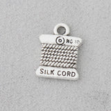 Alloy Daily Use Charms Silk Cord Shape Metal Charms 11*15mm 100pcs