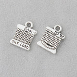 Alloy Daily Use Charms Silk Cord Shape Metal Charms 11*15mm 100pcs