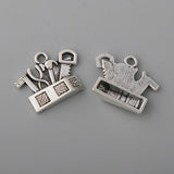 Alloy Dad Tool Box Charms for Father's Day 17x22mm 50pcs