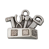 Alloy Dad Tool Box Charms for Father's Day 17x22mm 50pcs