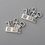 Alloy Dad Tool Box Charms for Father's Day 17x22mm 50pcs