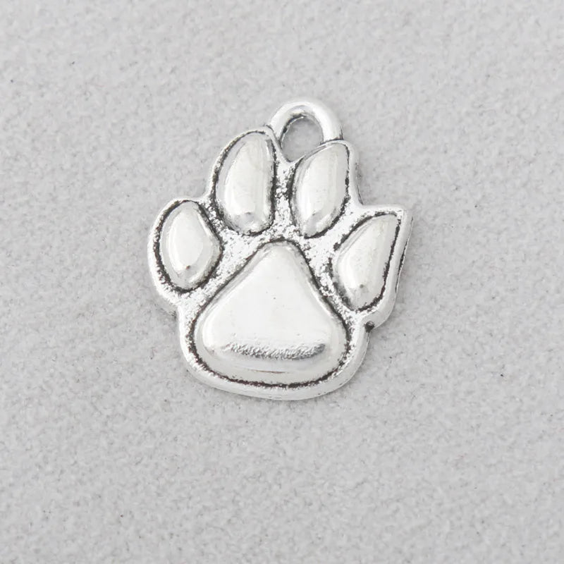 Alloy Animal Charms Dog Cat Paw Print for Kids 16*20mm 50pcs AAC393