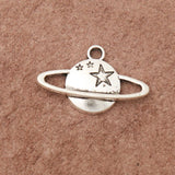 Alloy Earth Star Charms For Kids 14x22mm 100pcs AAC464