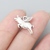 Alloy Flying Pig Charms 100pcs AAC1085