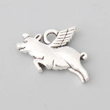 Alloy Flying Pig Charms 100pcs AAC1085