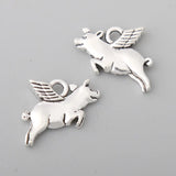 Alloy Flying Pig Charms 100pcs AAC1085