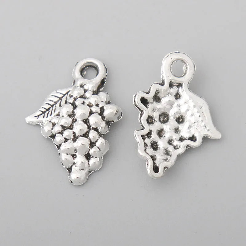 Alloy Grape Fruit Pendant Charms 13*18mm 100pcs