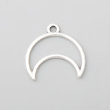 Alloy Hollow Moon Shape Pendant Charms 19*20mm 100pcs