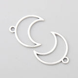 Alloy Hollow Moon Shape Pendant Charms 19*20mm 100pcs