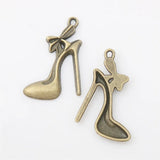 Alloy Lady High-heel Shoe Charms 19*29mm 50pcs AAC1442