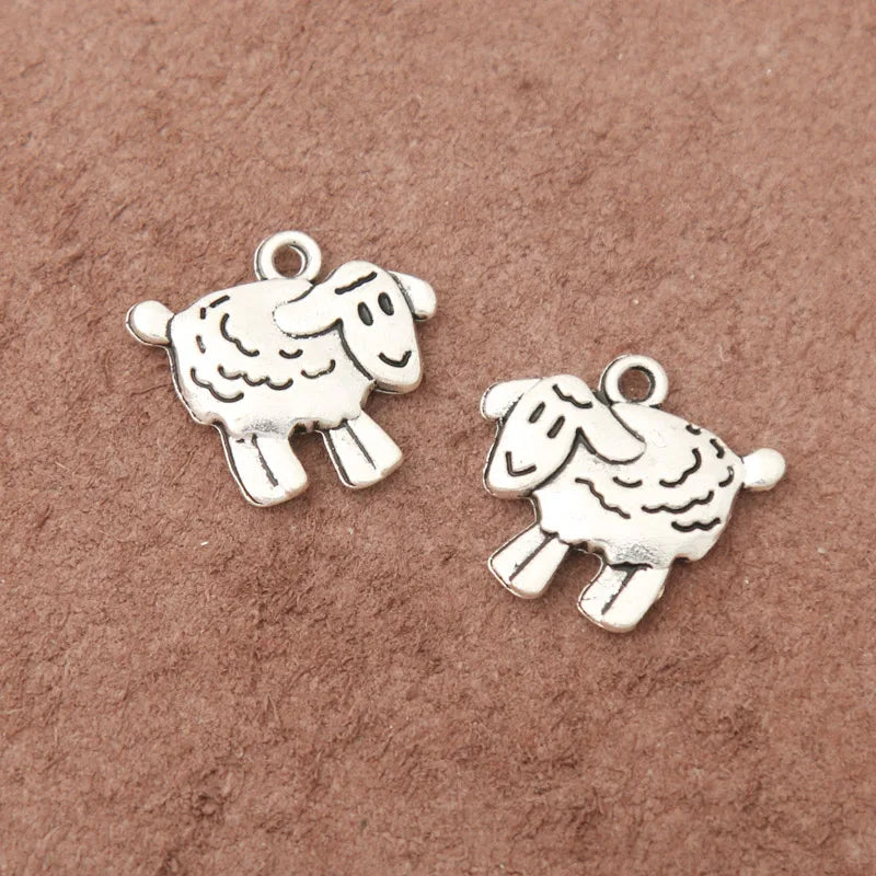 Alloy Lamb Charms Animal Sheep Charms 16*18mm 100pcs AAC1174