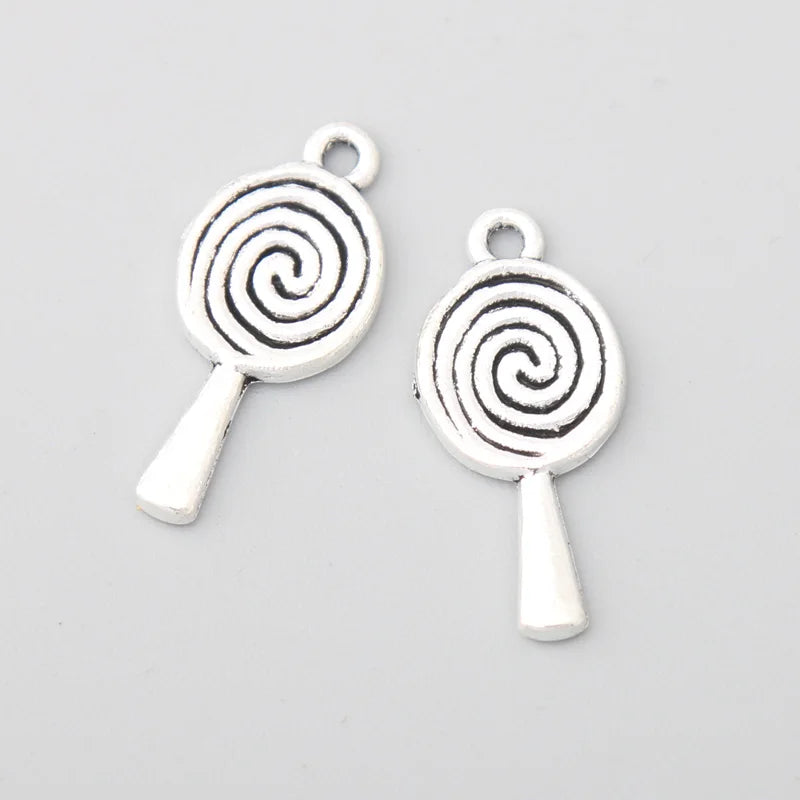 Alloy Lollipop Charms For Kids Jewelry Making 100pcs