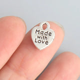 Alloy Love Heart Charms 10*13mm 100pcs AAC1964